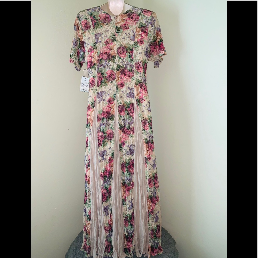 NWT💫 Beautiful 90s vintage floral lace boho dress - Picture 6 of 8